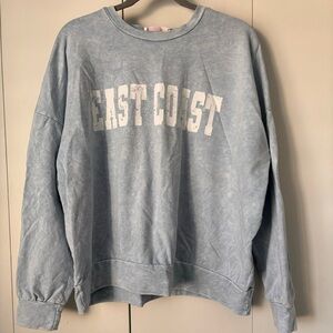 Blue Blush East Coast Long Sleeve Graphic Tee